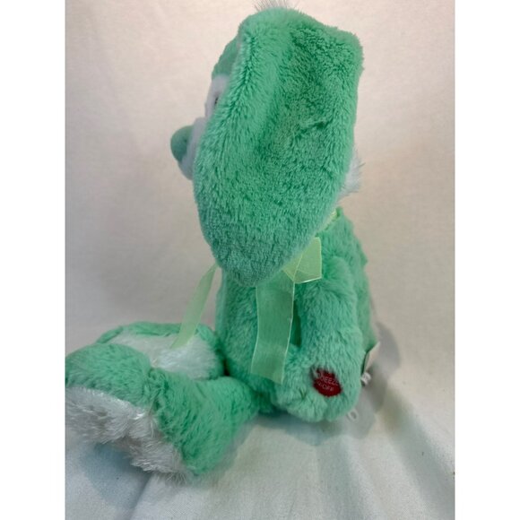 Green Plush Bunny Singing Tulle Bow 10" Tall PBC International Little Bunny Foo - Picture 3 of 6